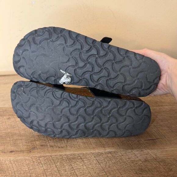 Betula by Birkenstock sandals size 38 black cork footbed Mayari like style - Picture 5 of 7